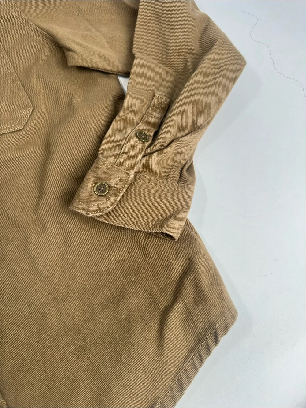 Men's Medium Frye Barn Shacket Brown Button-Up Work Shirt Jacket